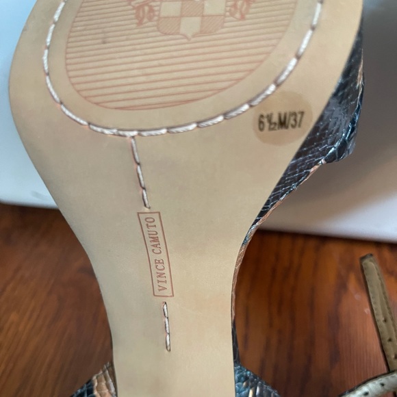 Vince Camuto Chastin Embellished Platform Dress Sandals Deep Teal Snake PLatform - Picture 8 of 16